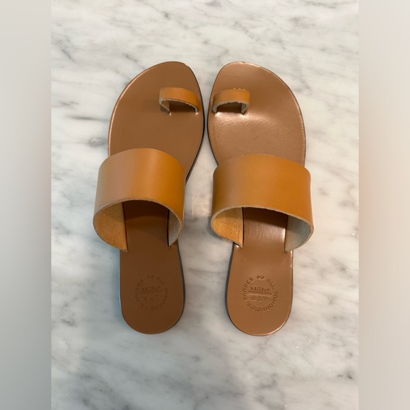 ATP Atelier BNWT NIB Astrid Leather Flat Sandals in Terra Brown - EU 38 - Picture 8 of 16